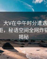 【独家】大V在中午时分遭遇热点事件难以抗拒，秘语空间全网炸锅，详情揭秘
