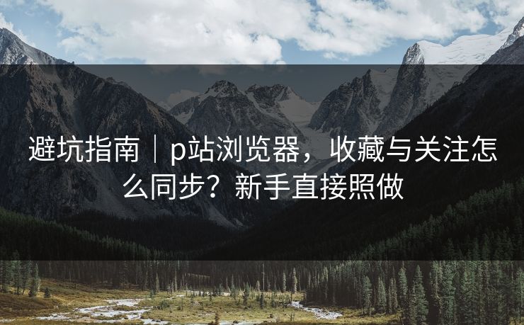 避坑指南｜p站浏览器，收藏与关注怎么同步？新手直接照做
